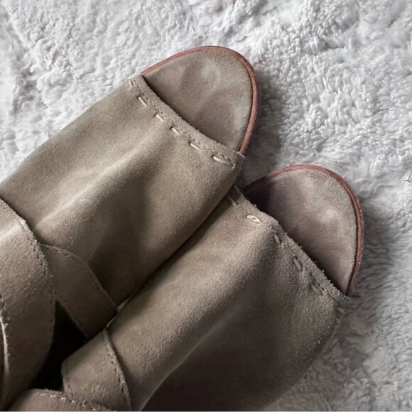 Frye & Co | Donna Suede Ash Slingback Block Heel Sandal | Size 9 - Picture 6 of 13